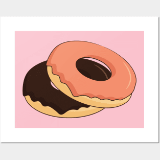 Pink and Chocolate Donuts Posters and Art